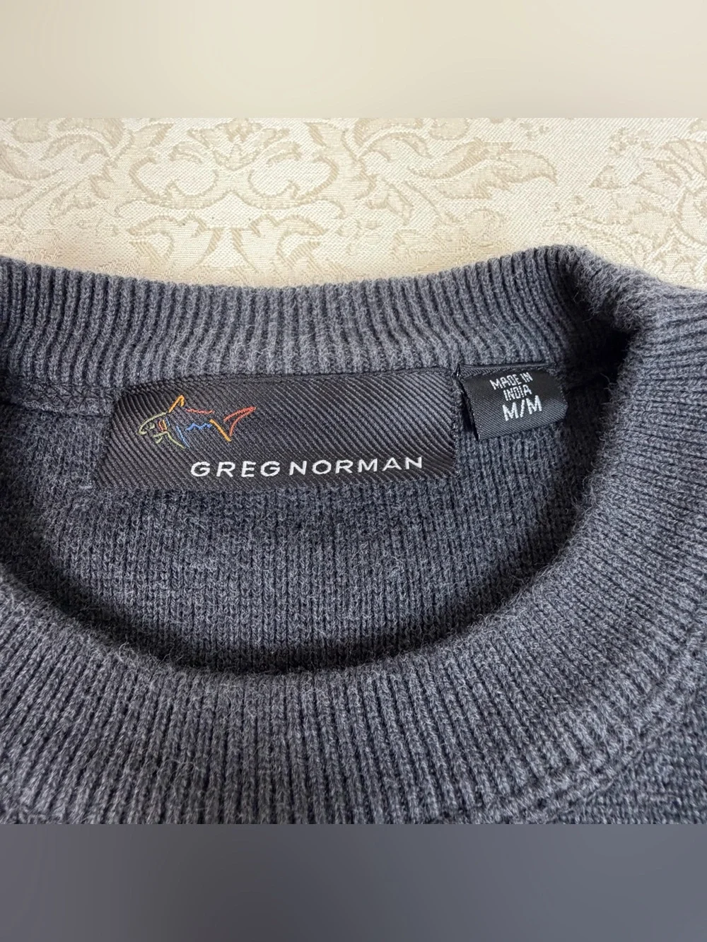 Greg Norman Collection Men's Dark Charcoal Crewneck Sweater